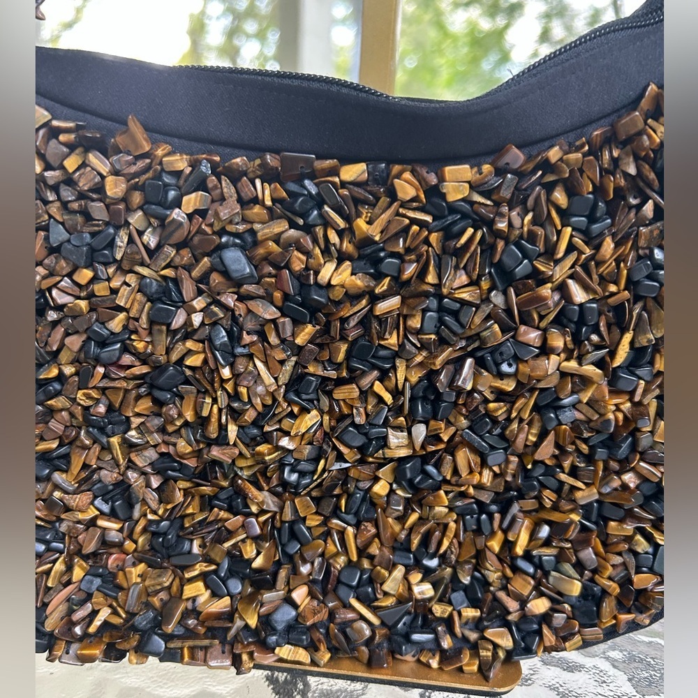 Authentic Timmy woods Semi-precious Tiger’s eye gemstone bag. - Picture 2 of 9